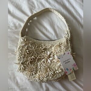 Elegant Cream Beaded Women's Bag